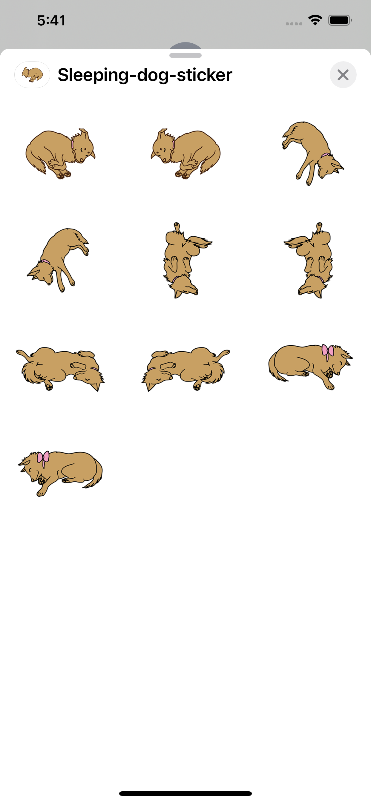 Sueño pegatina perro