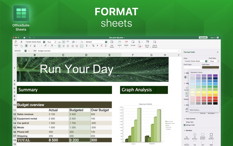 OfficeSuite Sheets Screenshot