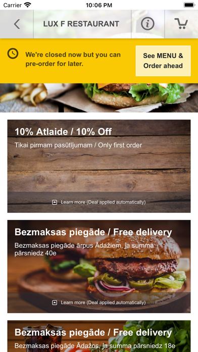 Lux F restaurant Screenshot