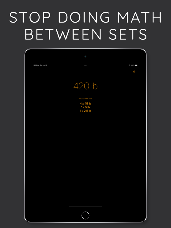 PlateCalc Barbell Calculator iPad screenshot 4 - Health & Fitness app