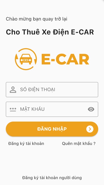 E-CAR Driver: Gọi xe ô tô điện