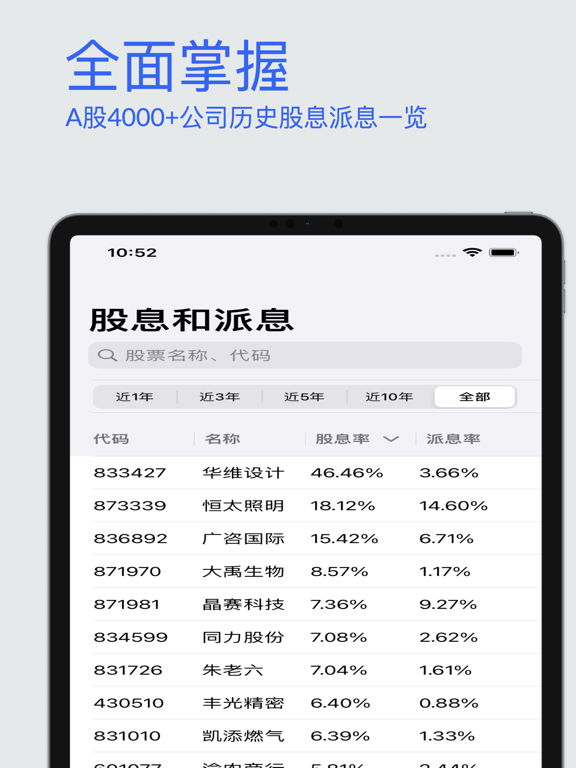 Screenshot #4 pour 股息-数据查询