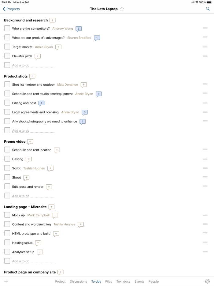 Basecamp 2 for iPad