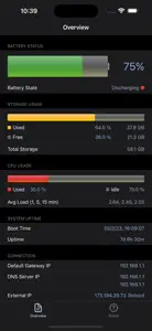 System Status: hw monitor screenshot #1 for iPhone