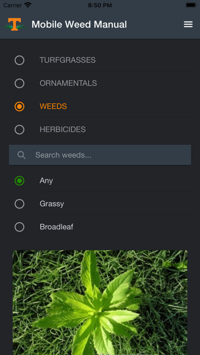 Mobile Weed Manual Screenshot