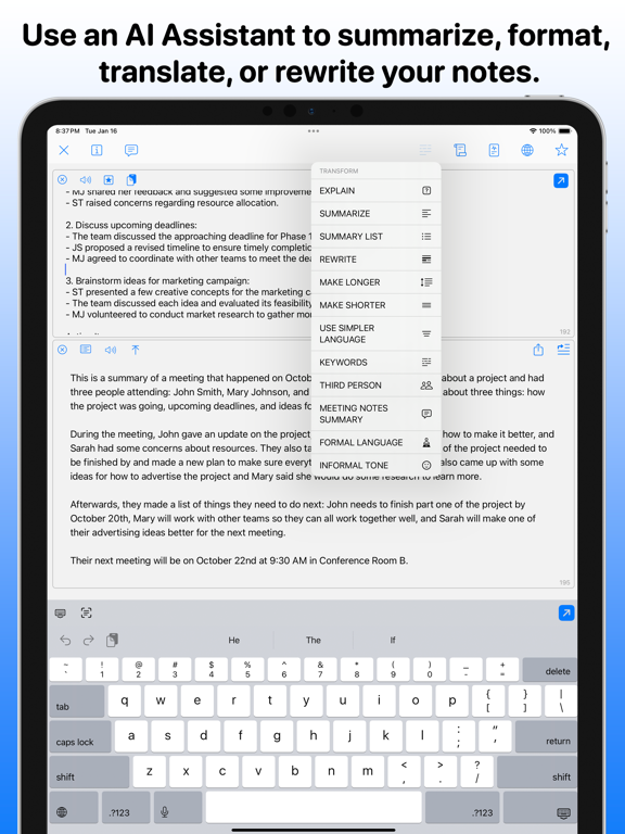 Screenshot #4 for Meeting Notes with AI Helper