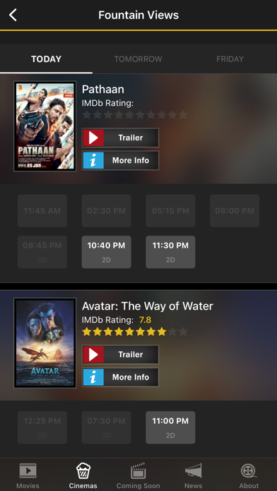 UAE Cinema Showtimes Screenshot
