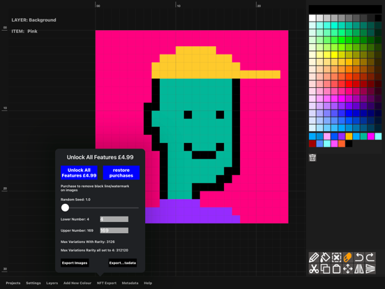 nft pixel art maker iPad screenshot 7 - Graphics & Design app