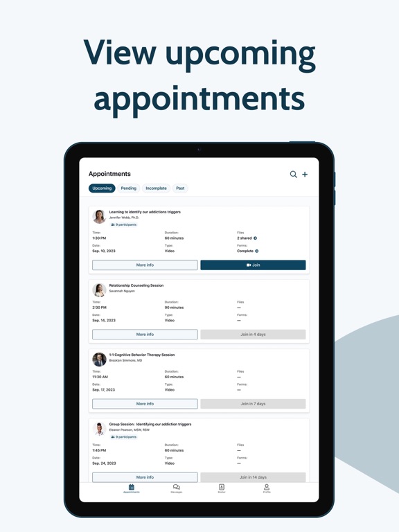 HopeLink BH Client Portal iPad screenshot 3 - Medical app