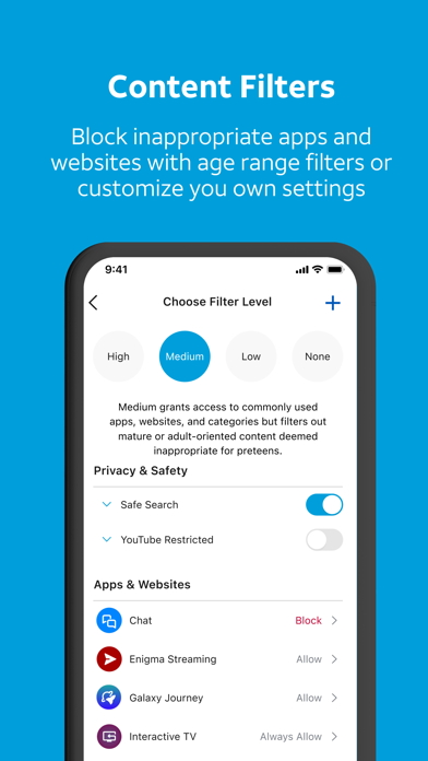 AT&T Secure Family® parent app Screenshot
