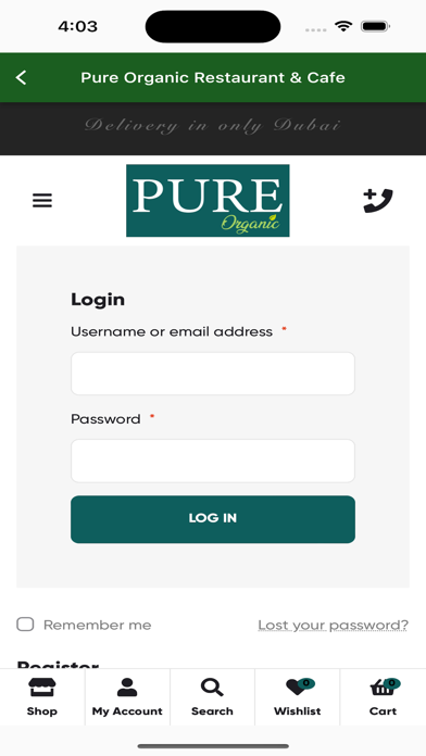 Pure Organic Restaurant & Cafe Screenshot