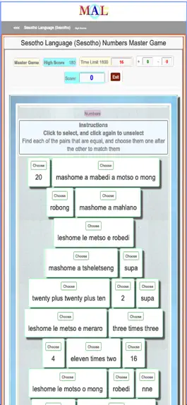 Game screenshot Sesotho M(A)L hack