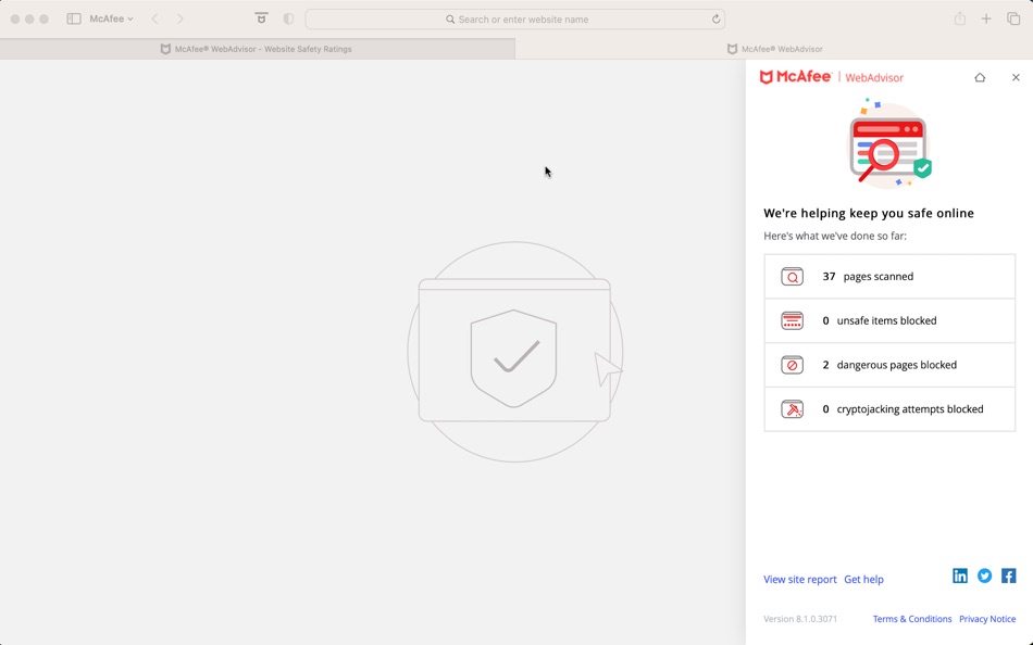 #1. McAfee® WebAdvisor (macOS) 게시자: McAfee, LLC.