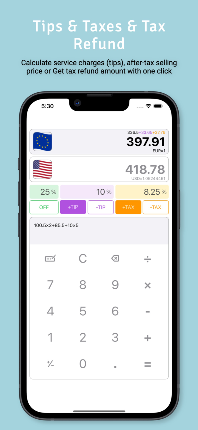 Travel Calculator and Currency