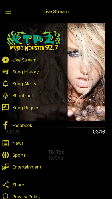 92.7 Music Monster Screenshot