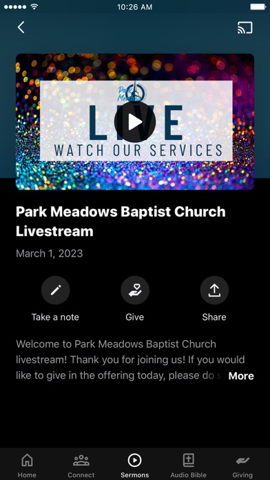 Park Meadows Baptist Church Screenshot