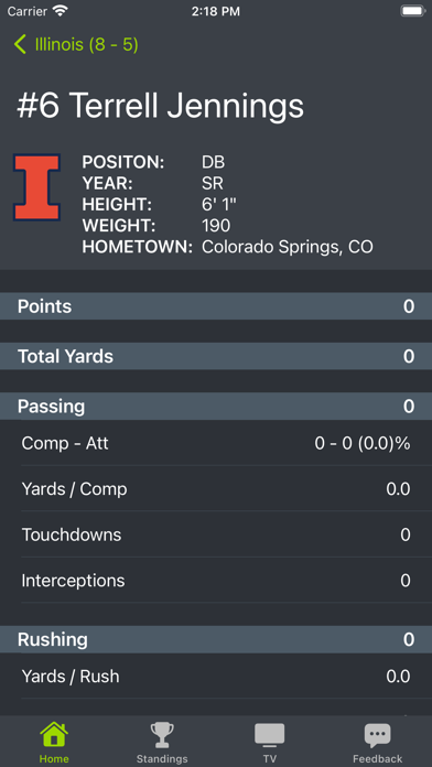 Illinois Football Schedules Screenshot