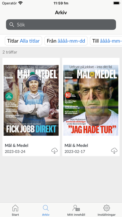 Mål och Medels e-tidning Screenshot