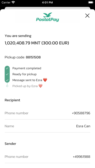 PostalPay Screenshot