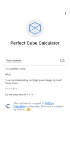 Perfect Cube Calculator screenshot #1 for iPhone