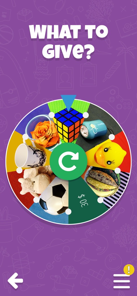 Decision Roulette: you choose! - Witness a customized roulette in motion, displaying diverse visual options and a prominent refresh button for re-spinning the wheel.