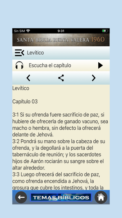 Temas Bíblicos Biblia RV 1960 Screenshot