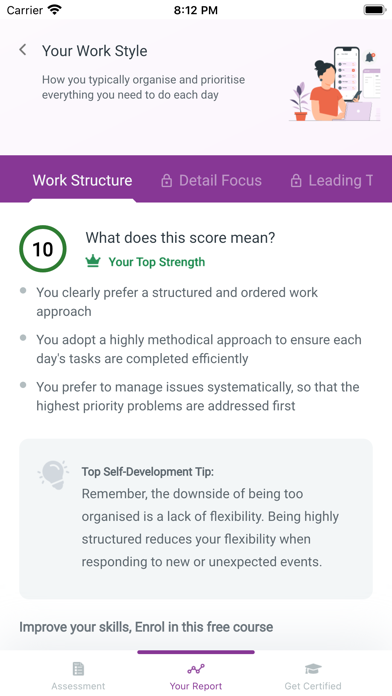 Personality Test Screenshot
