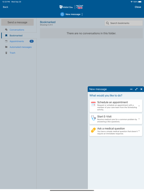 COPC MyChart iPad screenshot 5 - Medical app
