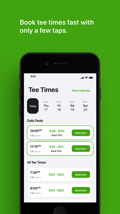 The Meadows Golf Tee Times Screenshot
