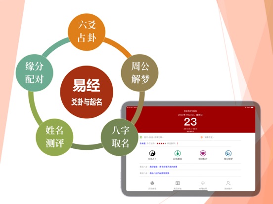 易经爻卦 - 周易算命与五行八字起名 iPad screenshot 1 - Business app
