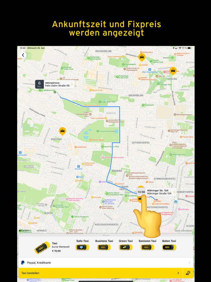 Taxi 40100 zum Fixpreis fahren