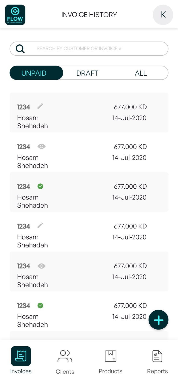 Flow Invoice Management iphone screenshot 2