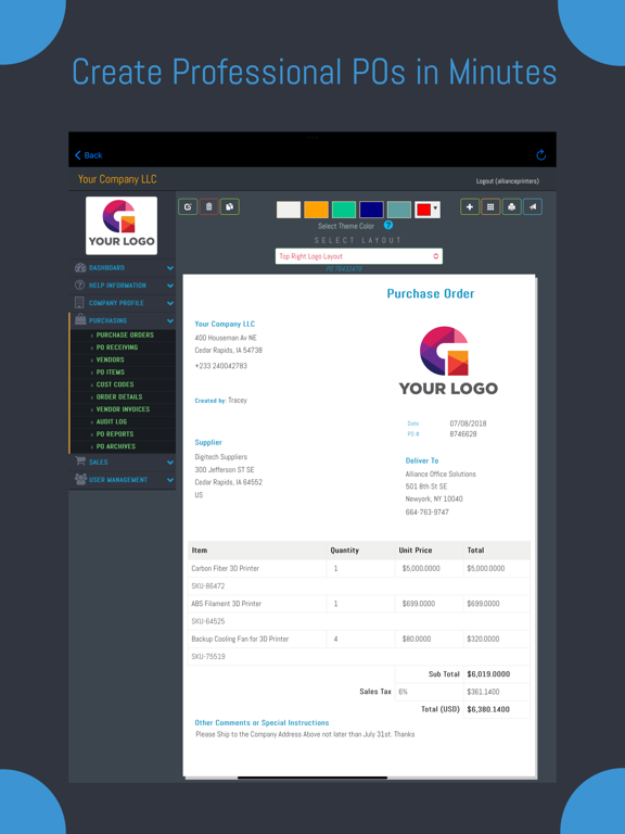 Screenshot #4 pour Purchase Order Builder