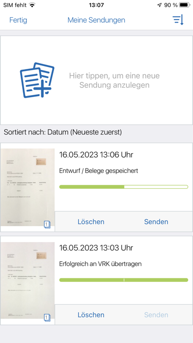 VRK Meine Belege Screenshot