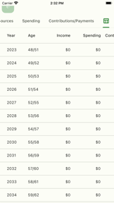Projections:Retirement Planner screenshot