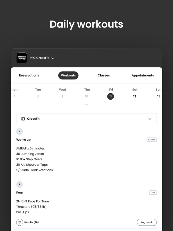 PFC CrossFit iPad screenshot 4 - Health & Fitness app