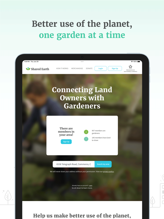 Shared Earth iPad screenshot 1 - Lifestyle app