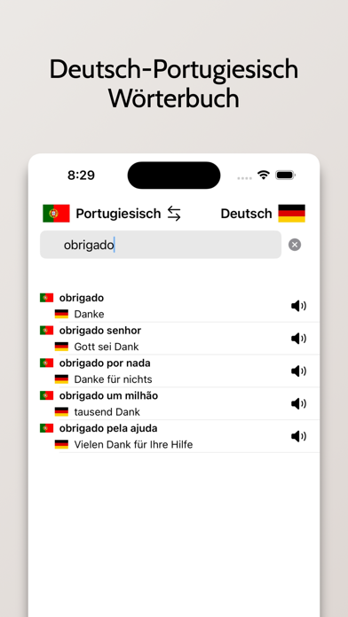 Portugiesisch-Deutsch Screenshot