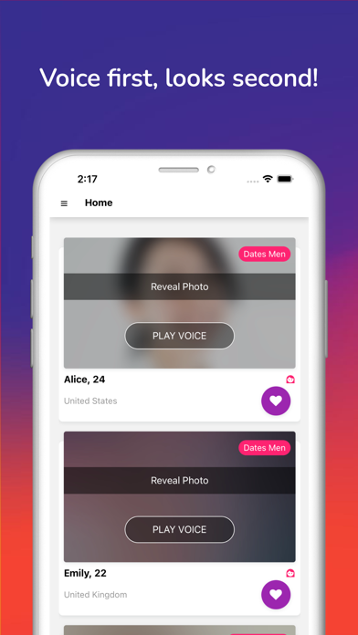 Holler Date: Voice Dating Screenshot