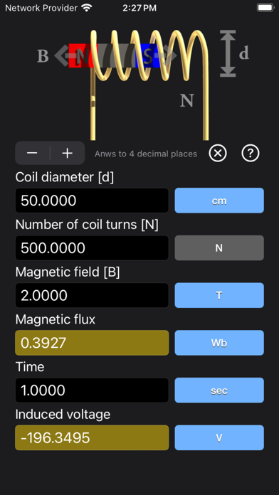 Faraday's Law Calculator Screenshot