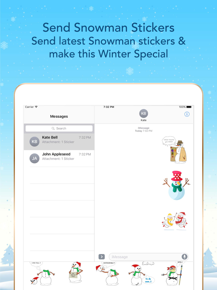 Funny Snowman Stickers.