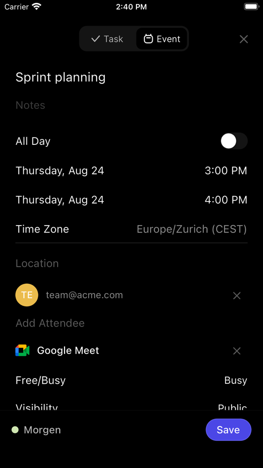 #5. Morgen Calendar & Task Manager (iOS) 由: Morgen