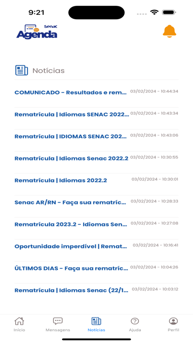 Agenda Senac RN Screenshot