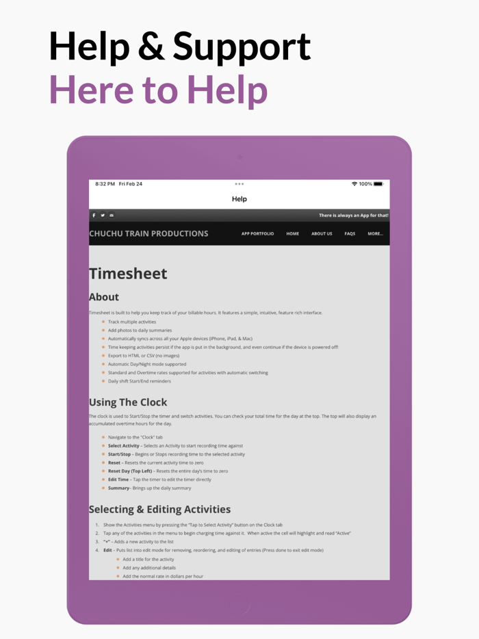 Timesheet and Activity Log