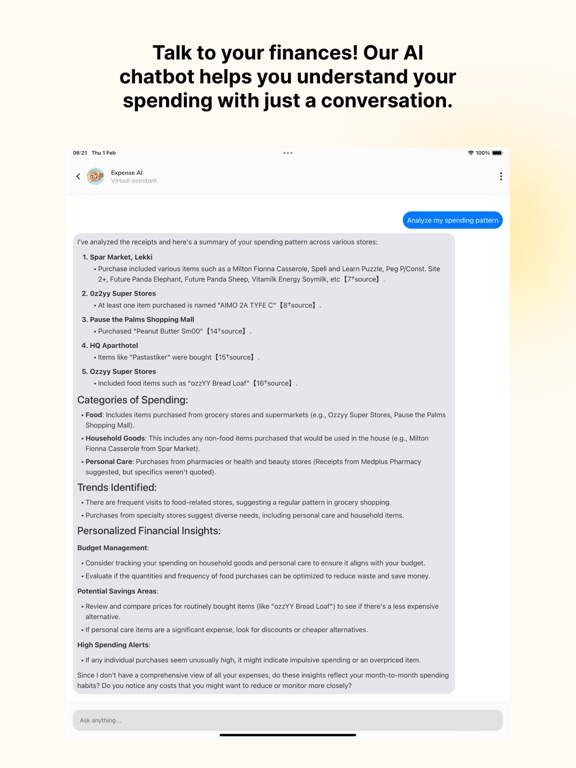 Expense AI - Expense Tracker iPad screenshot 1 - Finance app