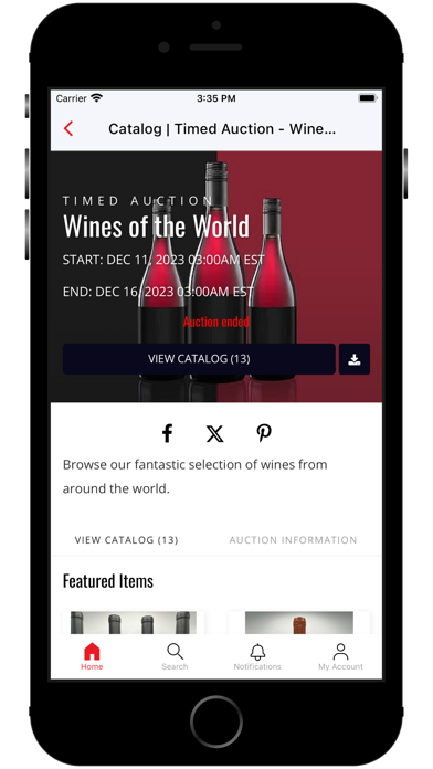 Griffin Wine Storage Screenshot