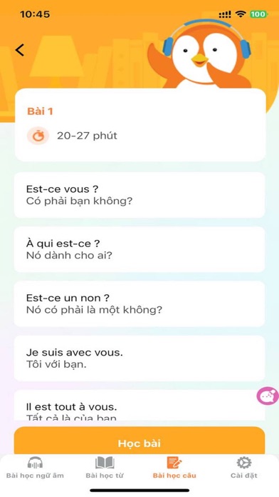 Học Tiếng Pháp PNE Screenshot