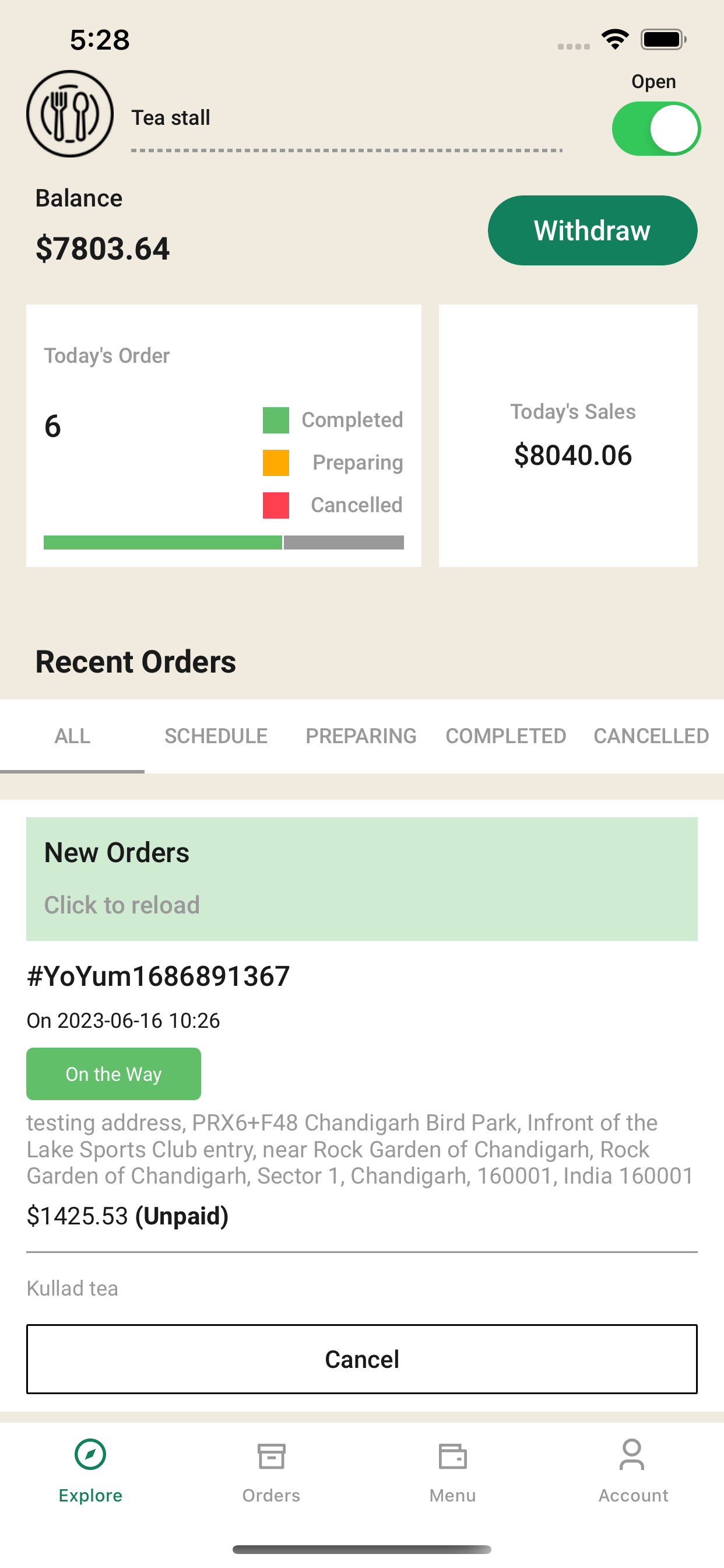 YoYumm Merchant