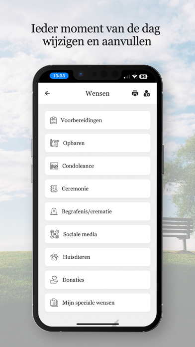 Fjaere - Uitvaartwensen Screenshot
