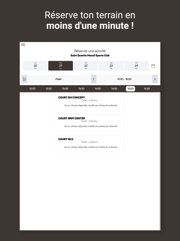 Mesnil Sports Club iPad screenshot